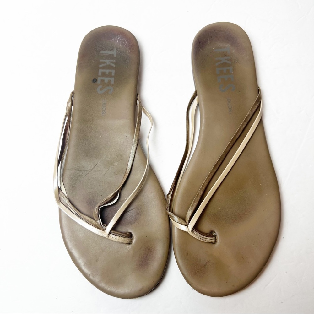 TKEES | Nude Tan Duos Double Strap Thongs Flip Flops Sandals